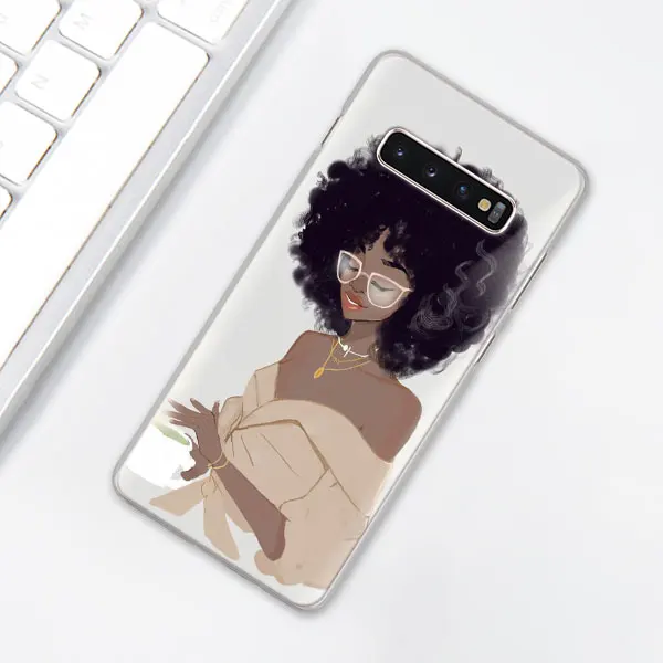 H09 Красивый афро-Девичий чехол для телефона для samsung Galaxy S10e S10 Plus S7 S8 S9 Plus Note 8 9 10 Plus Note 10 S10 5G жесткий чехол - Цвет: H09