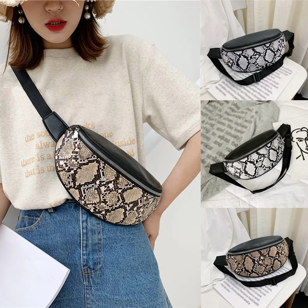 

Woman Bag Fashion Outdoor Serpentine Zipper Messenger Sports Chest Waist heuptas dames belly bags for women bolsa cintura