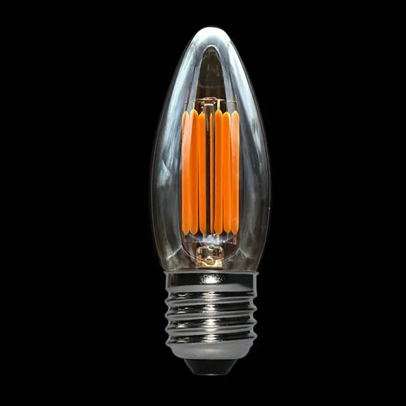 Edison Dimmable C35 4W 6W E27 B22 LED Filament Lamp Glass Bulb AC 220V Retro Candle For Chandelier Lights Lighting 230V 240V