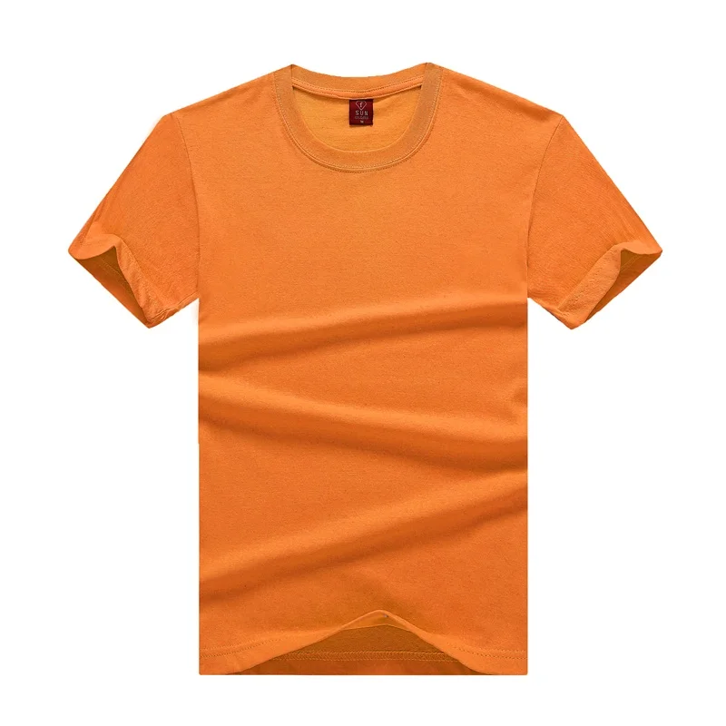 Orange Хлопковая рубашка на заказ DIY цифровой и экран печати свой собственный дизайн 8 цветов доступны для мужчин женщин одежда - Цвет: Orange