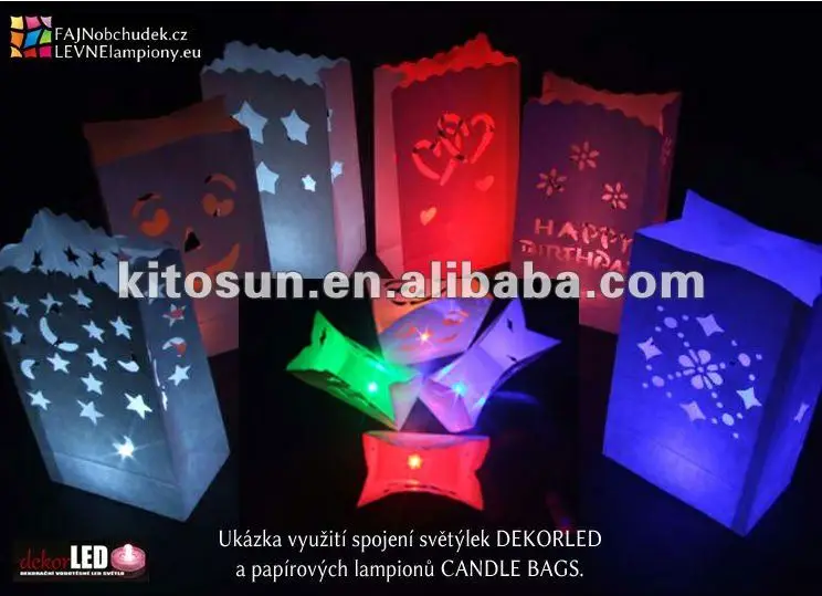 저렴한 교체 가능한 FLORALYTE 재사용 가능한 장식용 악센트, 100 개/팩/스카이랜턴 파퍼 랜턴 Led 조명 (노란색)