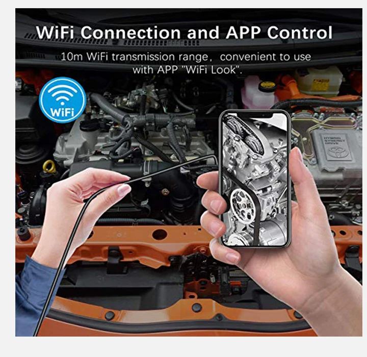 8 мм эндоскоп 10 м 1200p Wifi эндоскоп камера HD 1200p эндоскоп 10 м канализационная Инспекционная камера бороскоп IOS эндоскоп для Iphone