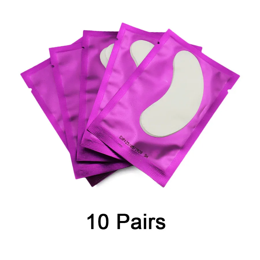 10Pair Purple 10 пар/лот подушечки для ресниц гелевая бумага для наращивания под глазами коллаген без ворса инструменты для наращивания ресниц патчи - Длина: 10Pair Purple