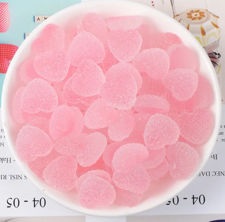 10 шт. Kawaii плоские резиновые кабошоны моделирование конфеты, продукты милое в форме сердечек Конфеты DIY Украшение для вечеринки части