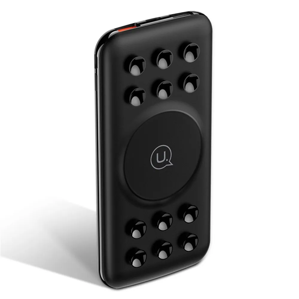 Черный 10000 мА/ч, Беспроводной Мощность банк QC3.0 18 Вт PD Беспроводной Зарядное устройство 10 Вт, ВЫСОКАЯ ЧЁТКОСТЬ, быстро заряжающийся мобильный Мощность банк Зарядное устройство с присоской - Цвет: Черный