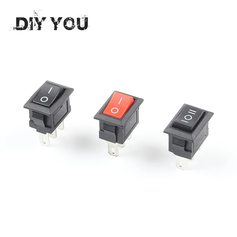 

10Pcs/Lot KCD11 10*15mm Snap-in Push Button Switch 3A/250V Mini SPST 3PIN 2/3 Position Boat Rocker Power Switches