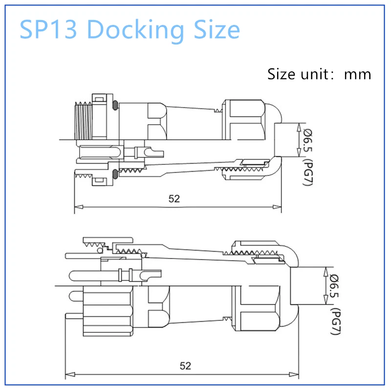 SP13 IP68 Водонепроницаемый гнездовое соединение авиации розетка 2Pin 3pin 4pin 5pin 6pin 7pin 9pin