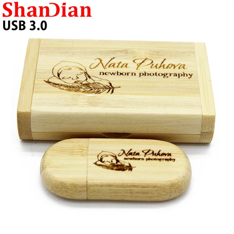 SHANDIAN USB 3 0 логотип на заказ Деревянный usb + коробка персональный ручка накопитель 8