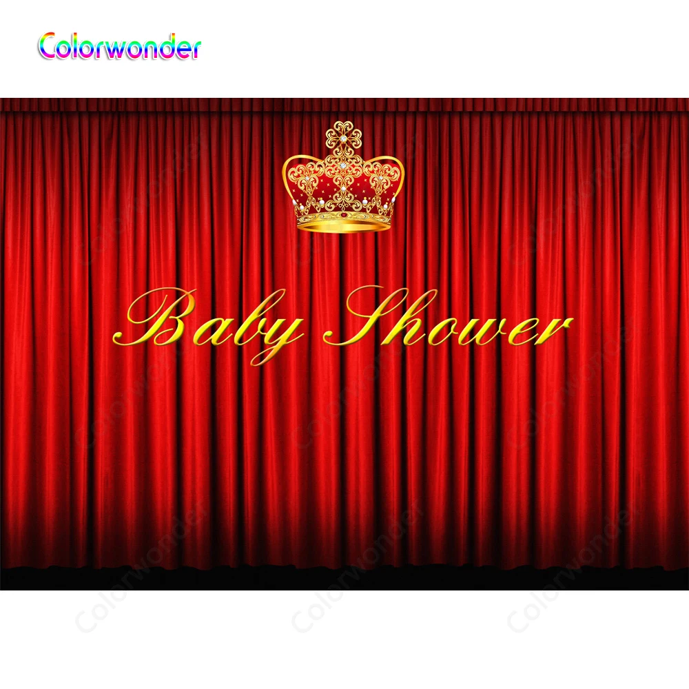 Королевские вечерние фоны для детской фотосъемки с красной занавеской 7x5ft корона