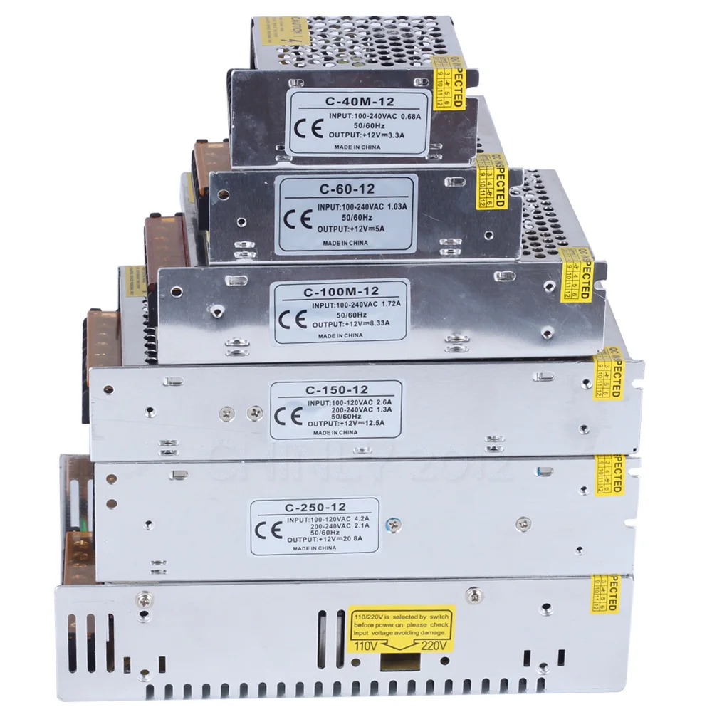 DC 12V 3A/5A/8A/12A/20A/29A/41A 40 Вт-500 Вт Светодиодный переключатель Питание драйвер для Светодиодные ленты светодиодный модуль светодиодный свет