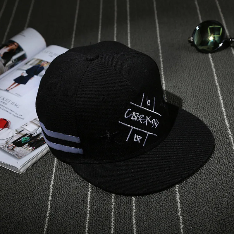 Черная Звезда вышивка хип хоп кепки для женщин мужчин мальчиков Snapback шапки весна