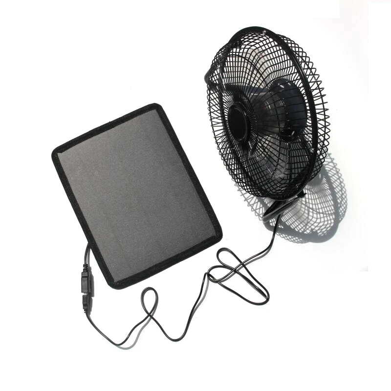 solar panel With Fan BUHESHUI 6 Вт Солнечная Панель зарядное устройство вентилятор для дома офиса улицы путешествия рыбалка 8 дюймов охлаждающая вентиляция вентилятор USB - Цвет: solar panel With Fan