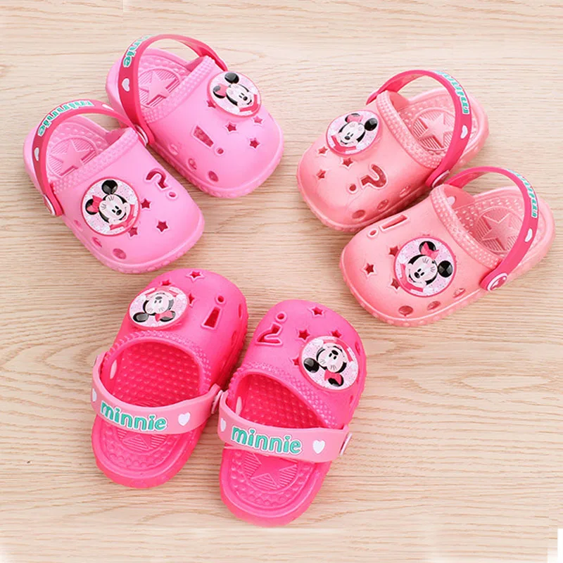 2018 летние детские пляжные тапочки с мультипликационным принтом Дисней Микки
