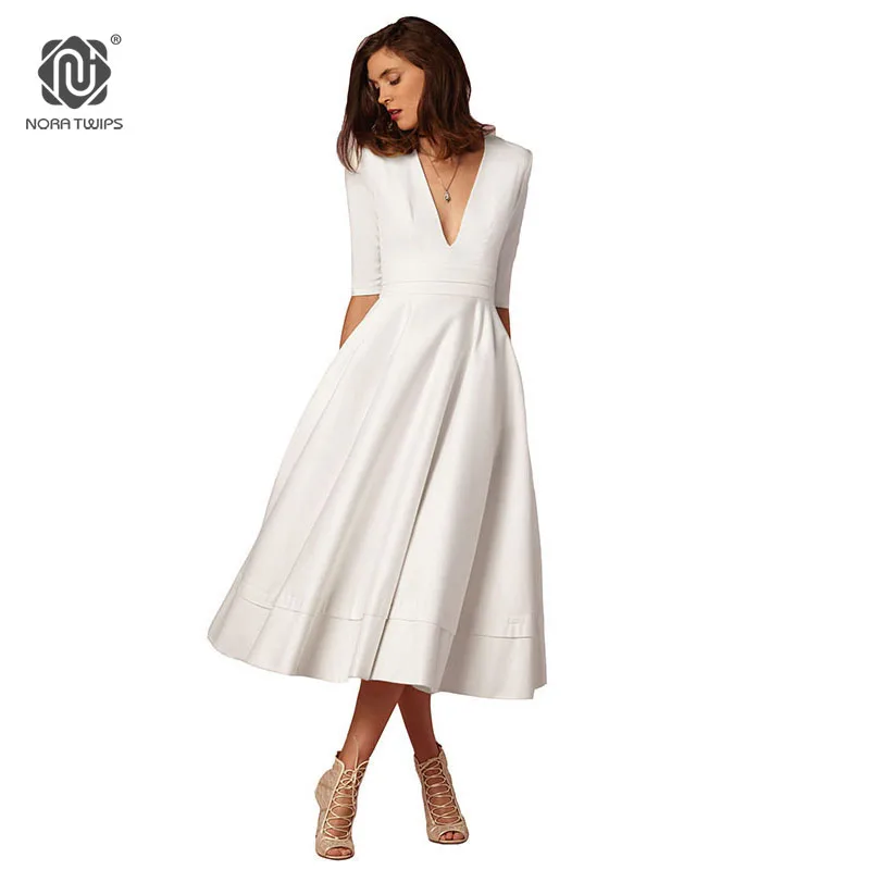 Женское винтажное платье до середины икры с V образным вырезом|dress vintage|dresses vintage