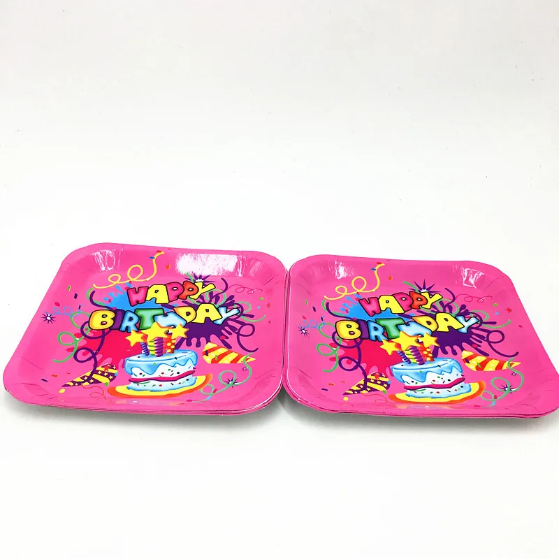 10 с днем рождения квадратные тарелки Детские вечерние бумажные | Дом и сад