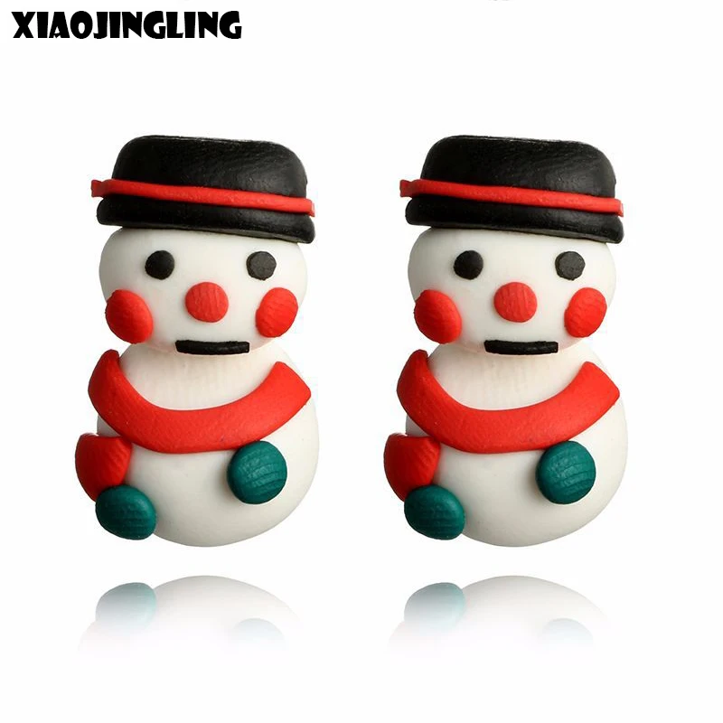 Xiaojingling новые модные очаровательные милые Серьги глины ручной работы Рождество