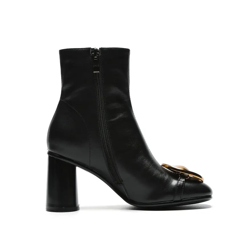TASSLYNN 2019 Women Boots Winter Shoes Zipper Ankle High Heels Western Style round Toe Autumn Size 34-40 | Обувь