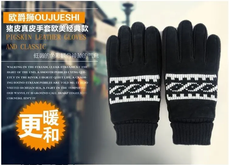 2014 Hot Good Quality Men Winter Fashion Genuine Leather Motorcycle Gloves Non-slip Warm | Аксессуары для одежды