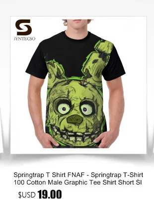 Весенняя футболка, коллекция FNAF, футболка из полиэстера с коротким рукавом, графическая футболка, графическая мужская Милая большая Базовая футболка