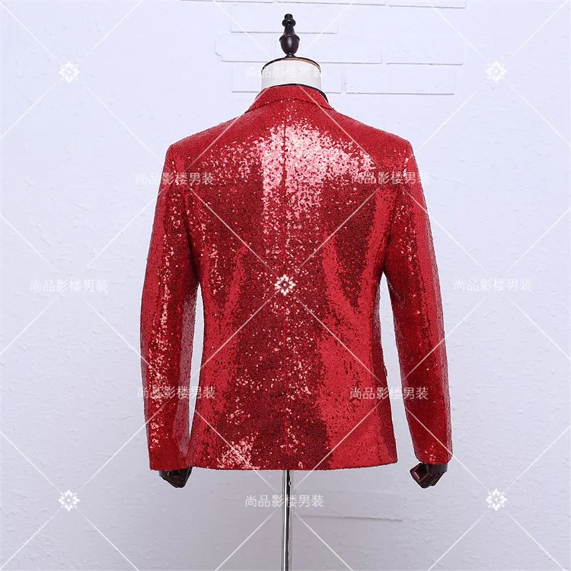 Модный Красный блейзер для мужчин повседневная сценическая куртка dj