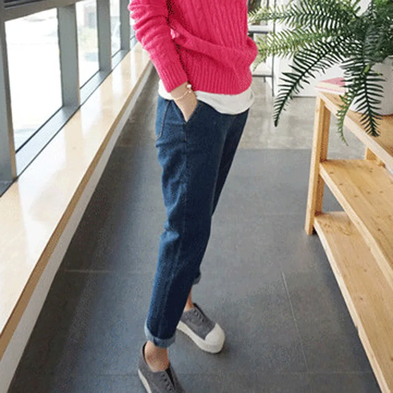 Мода Горячей Продажи Женщина Синие Джинсы Шаровары Брюки Джинсовые брюки Для