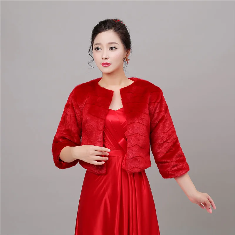 Forevergracedress настоящие фотографии красный 2018 зимний искусственный мех Свадебная