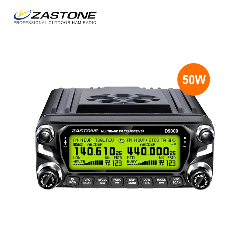Zastone D9000 50 Вт Автомобильная рация 50 км Двухдиапазонная UHF 400-520 МГц VHF 136-174 МГц Мобильная радиостанция Автомобильная радиостанция Comunicador