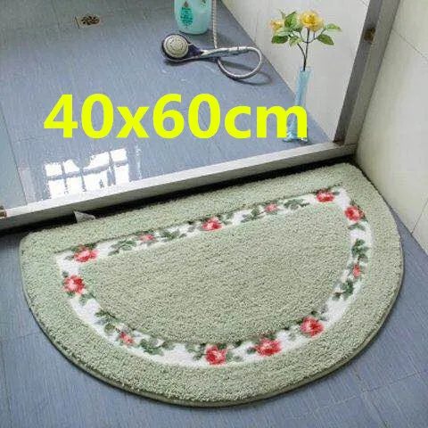 Semicircle Lv 40x60 Романтический цветочный Противоскользящий коврик для ванной комнаты, супер мягкий коврик для гостиной, спальни, напольный коврик в форме сердца, прямоугольный коврик, коврик для туалета - Цвет: Semicircle Lv 40x60