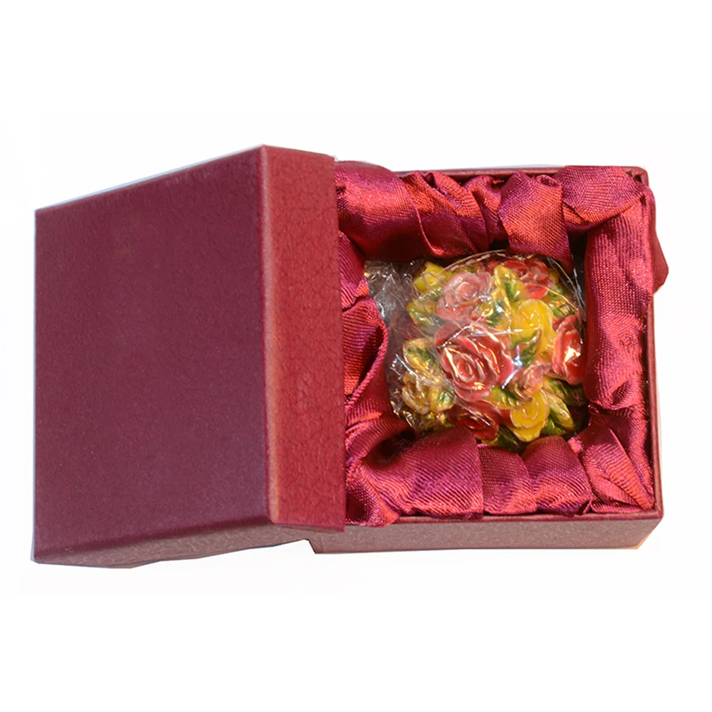 

Rose Flower bejeweled crystal trinket jewelry box metal arts crafts tabletop decoration Valentine Home Accessories X'mas Gifts