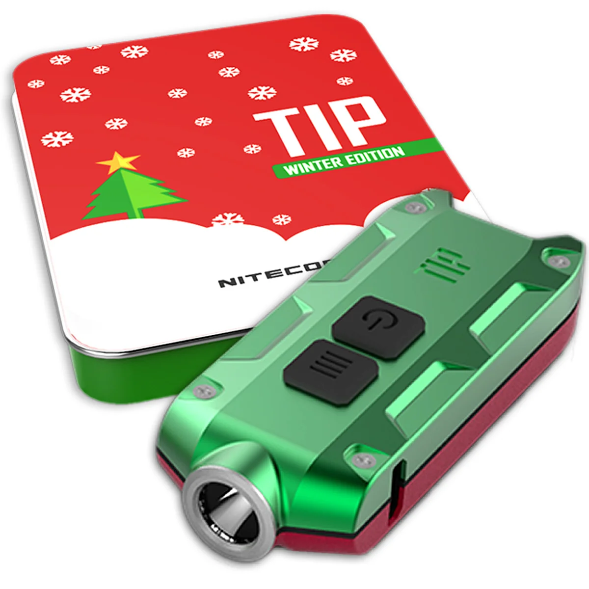 NITECORE металлический мини фонарик с кнопками зарядкой от USB праздничная подарочная