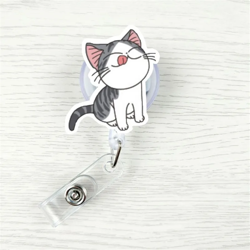 Мультфильм кошка медсестры выдвижной тяга держатель значка Lanyards ID Имя карты держатель значка клип студента значок медсестры держатель офиса - Цвет: A10