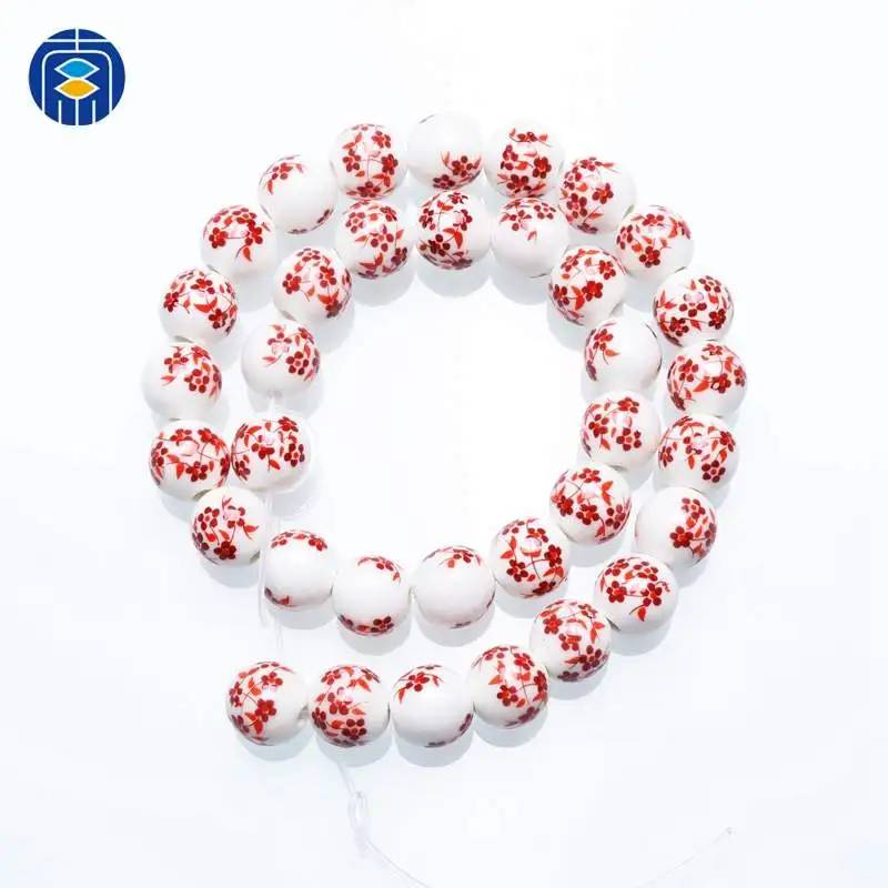 PB-R-028 JuleeCrystal круглые 10 мм винтажные китайские керамические, фарфоровые шарики бусины для ожерелья браслеты Изготовление ювелирных изделий - Цвет: PB-R-028