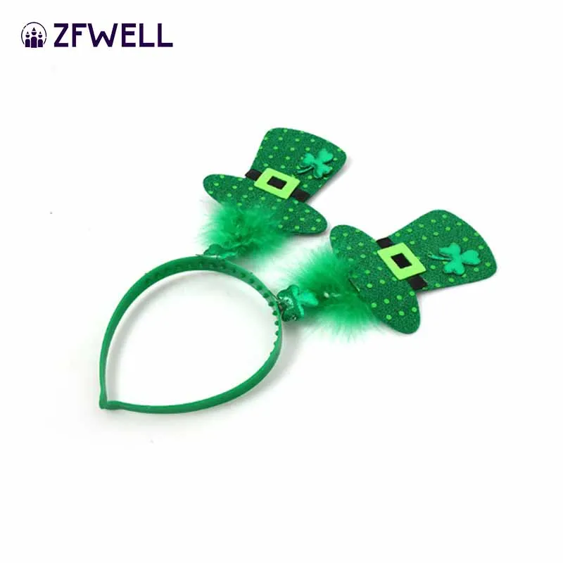ZFWELL праздничный головной убор в Ирландском стиле зеленая пряжка с блестками на