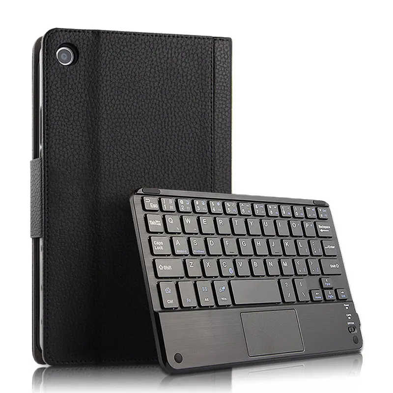 black Беспроводная bluetooth-клавиатура для huawei MediaPad M5 Lite 8 JDN2-W09 JDN2-AL00 8,0 дюймов планшетный ПК Защитный чехол из искусственной кожи - Цвет: black