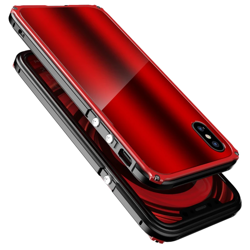 Металлический алюминиевый + PC ударопрочный чехол для мобильного телефона iPhone X