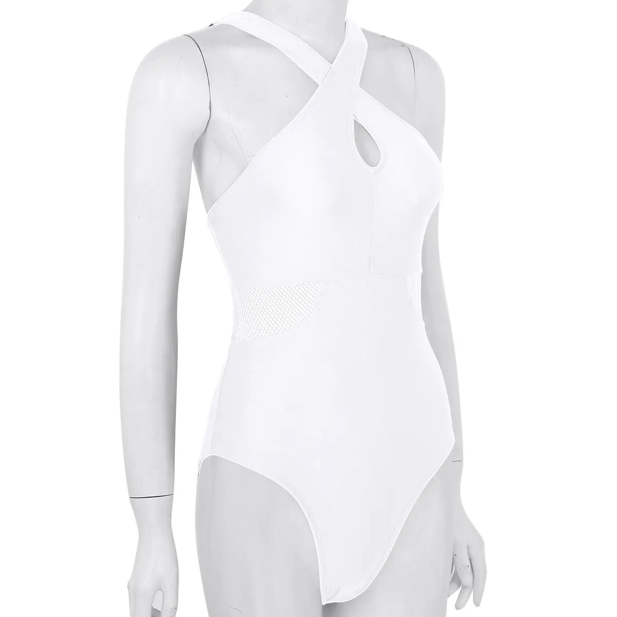 Women Ladies Ballet Dance Tutu Dress Gymnastics Leotard Bodysuit Perspective Mesh Ballerina Stage Dance Costumes Gym Swimsuit
