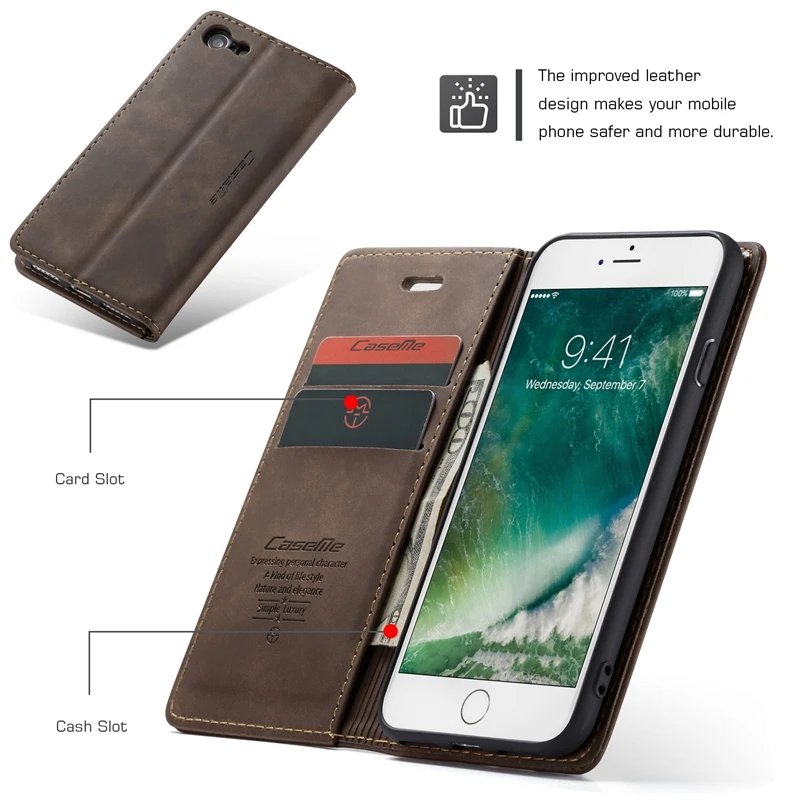 Чехол-бумажник для iPhone 12 Mini 5S pro Max X XS XR se 8/7/6/6s Plus кожаный | Мобильные телефоны и