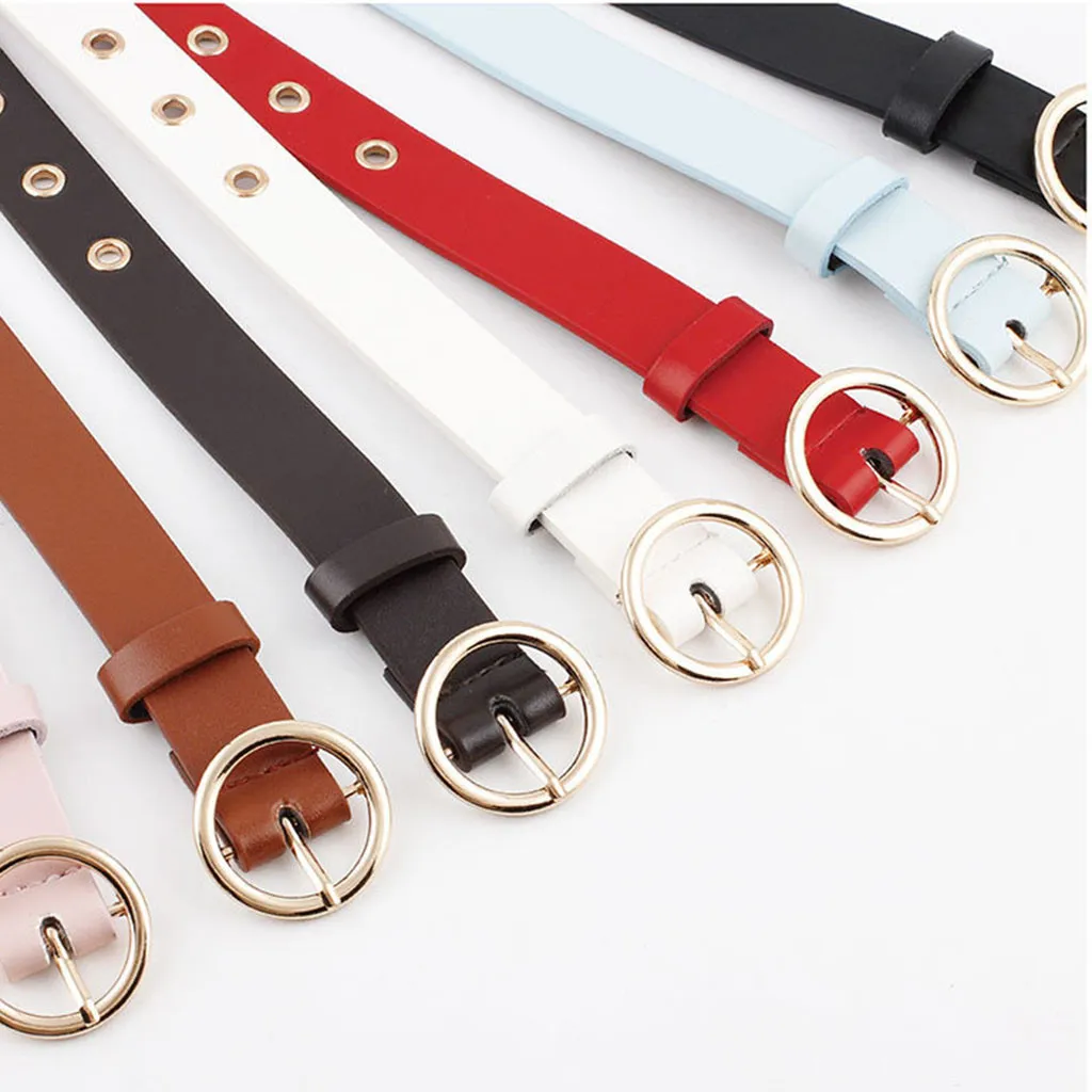 Женский ремень с металлической пряжкой винтажный кожаный унисекс для отдыха