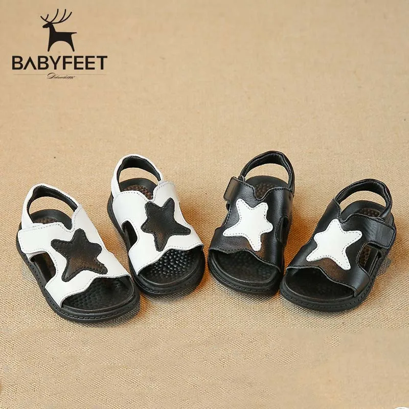 Babyfeet лето 2017 новые сандалии способа прибытия мальчики из натуральной кожи мягкой