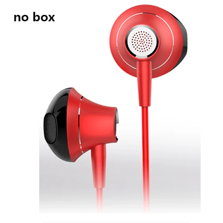 red no box Плоские 3,5 мм наушники-вкладыши с микрофоном стерео HIFI супер бас проводные наушники гарнитура для телефона для iphone fone de ouvido - Цвет: red no box