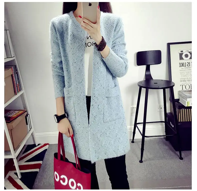 Autumn winter sweaters cardigans for women coat fashion pockets stretch knitwear solid long female jumper women sweaters