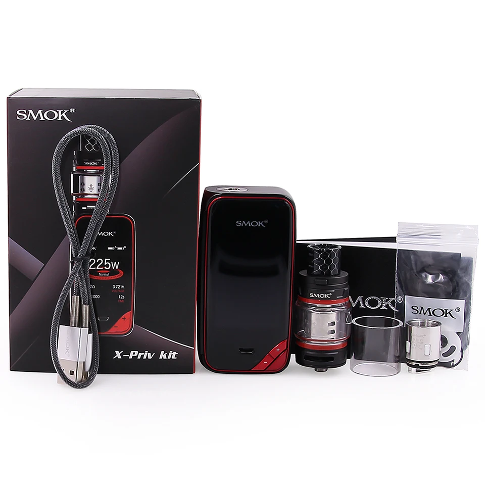 Электронная сигарета испаритель SMOK X-PRIV комплект 225 Вт X-Priv8ml TFV12 цена бак V12 Q4 T10