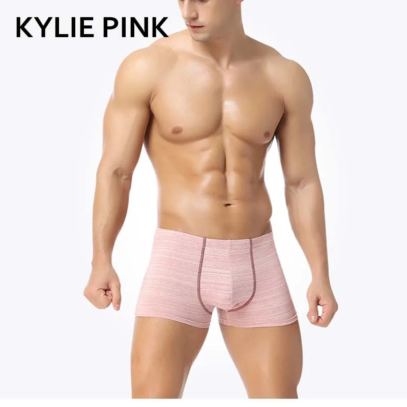 KYLIE розовый 4 шт \ партия шорты мужские трусы-боксеры, нижнее белье Мягкие хлопковые трусы-боксеры, однотонные боксеры, трусы-боксеры большого размера, мужское нижнее белье