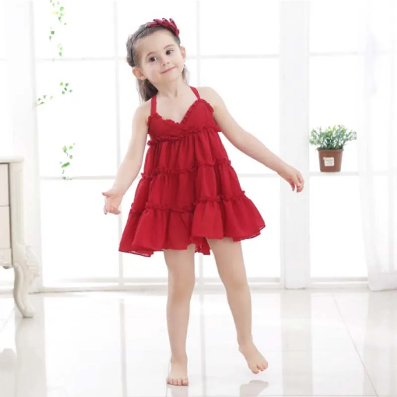 summer new girls dresses 2019 fashion children cotton solid color sling beach dress for wedding party kids clothing | Детская одежда и