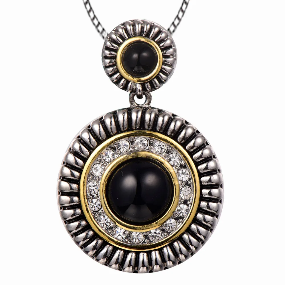 

Black onyx White Crystal Zircon Pendant 925 Sterling Silver Pendant TE693