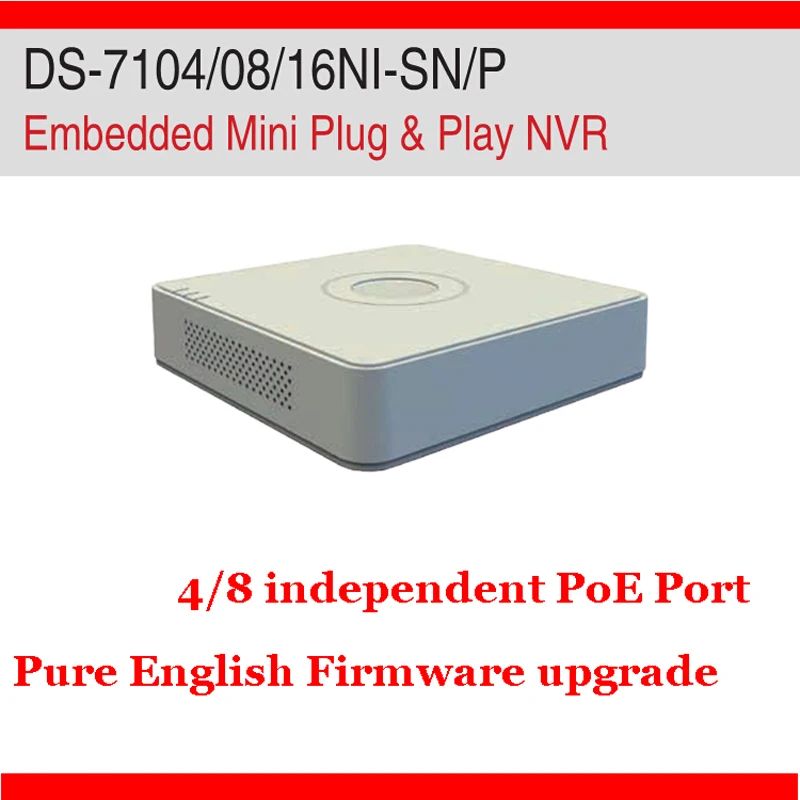Чисто английский прошивки hik PoE NVR ds-7104ni-sn/p Embedded plug &amp play поддерживается 2mp ip-камера