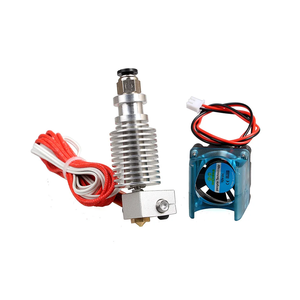 XCR3D 3D-принтеры Запчасти E3D V6 Hotend комплект 0,4/1,75 мм J-head дистанционный экструдер 12V 24V с охлаждающим вентилятором тефлоновая трубка