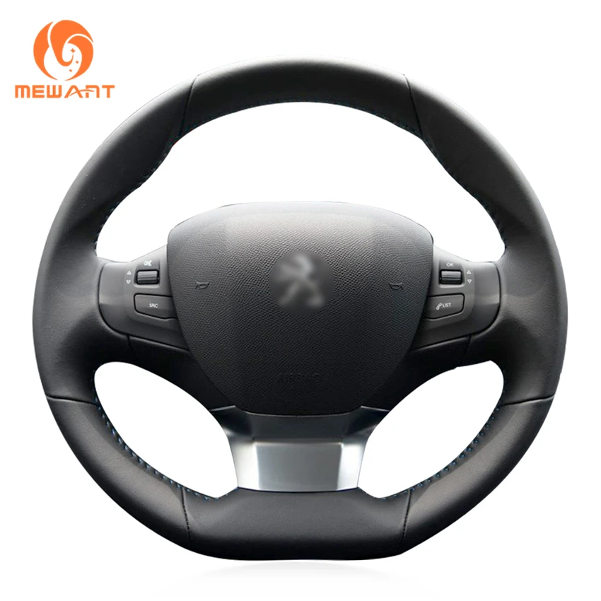 Чехол MEWANT из искусственной черной кожи для Peugeot 308 2016 2017|car steering wheel cover|steering coverwheel