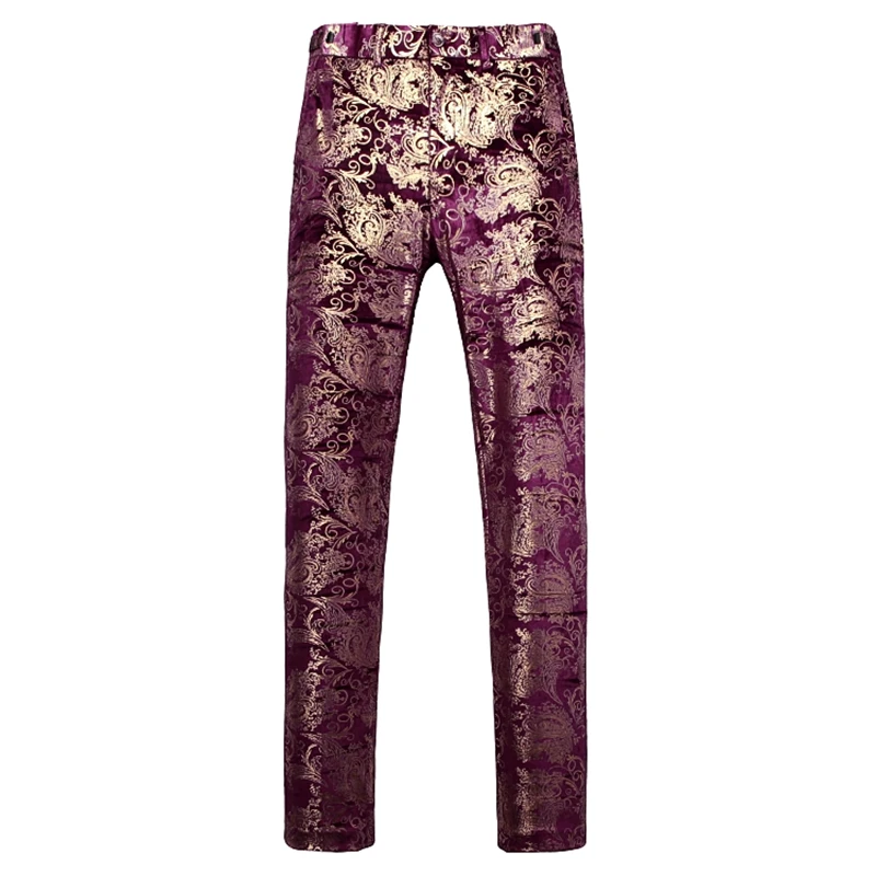 Осенние мужские классические брюки красные золотые Азиатские размеры s