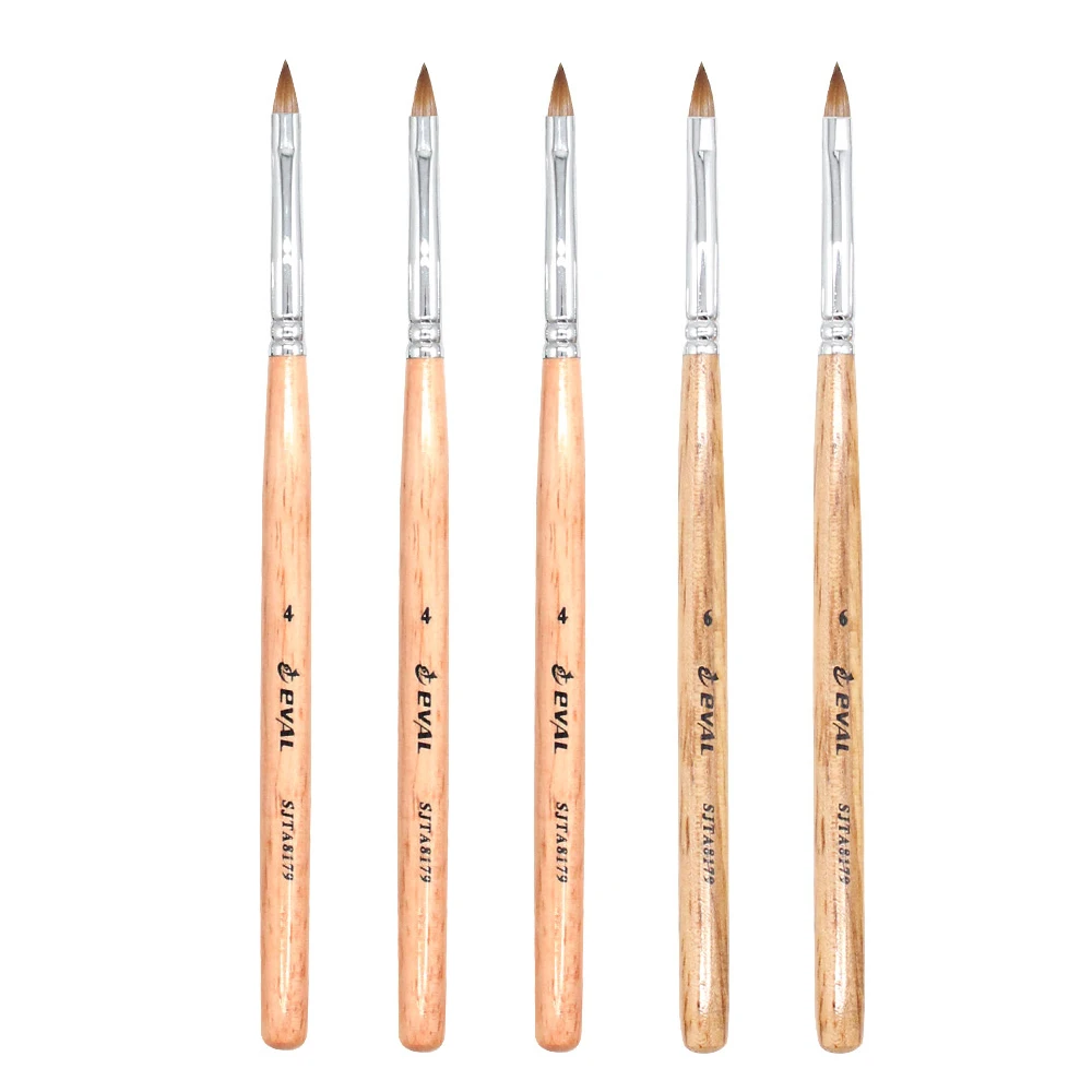 

Eval 1pc 100% Pure Kolinsky Sable Paint Brush Wood UV Gel Acrylic Nail Brush Pen Nail Art Tool